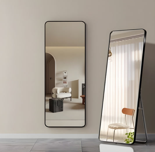 Elegant Full-Body Mirror: Wall-Mounted and Standalone