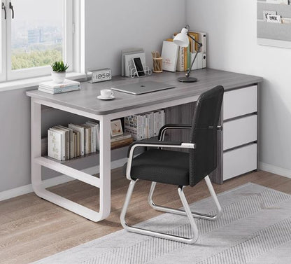 SideSmart Table : Stylish Workspace with Extra Storage for Home Office or Study