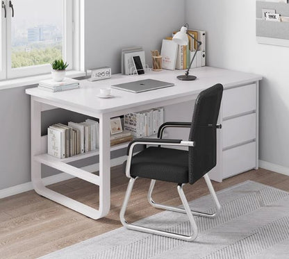 SideSmart Table : Stylish Workspace with Extra Storage for Home Office or Study