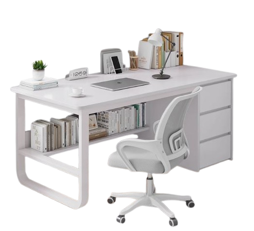 SideSmart Table : Stylish Workspace with Extra Storage for Home Office or Study